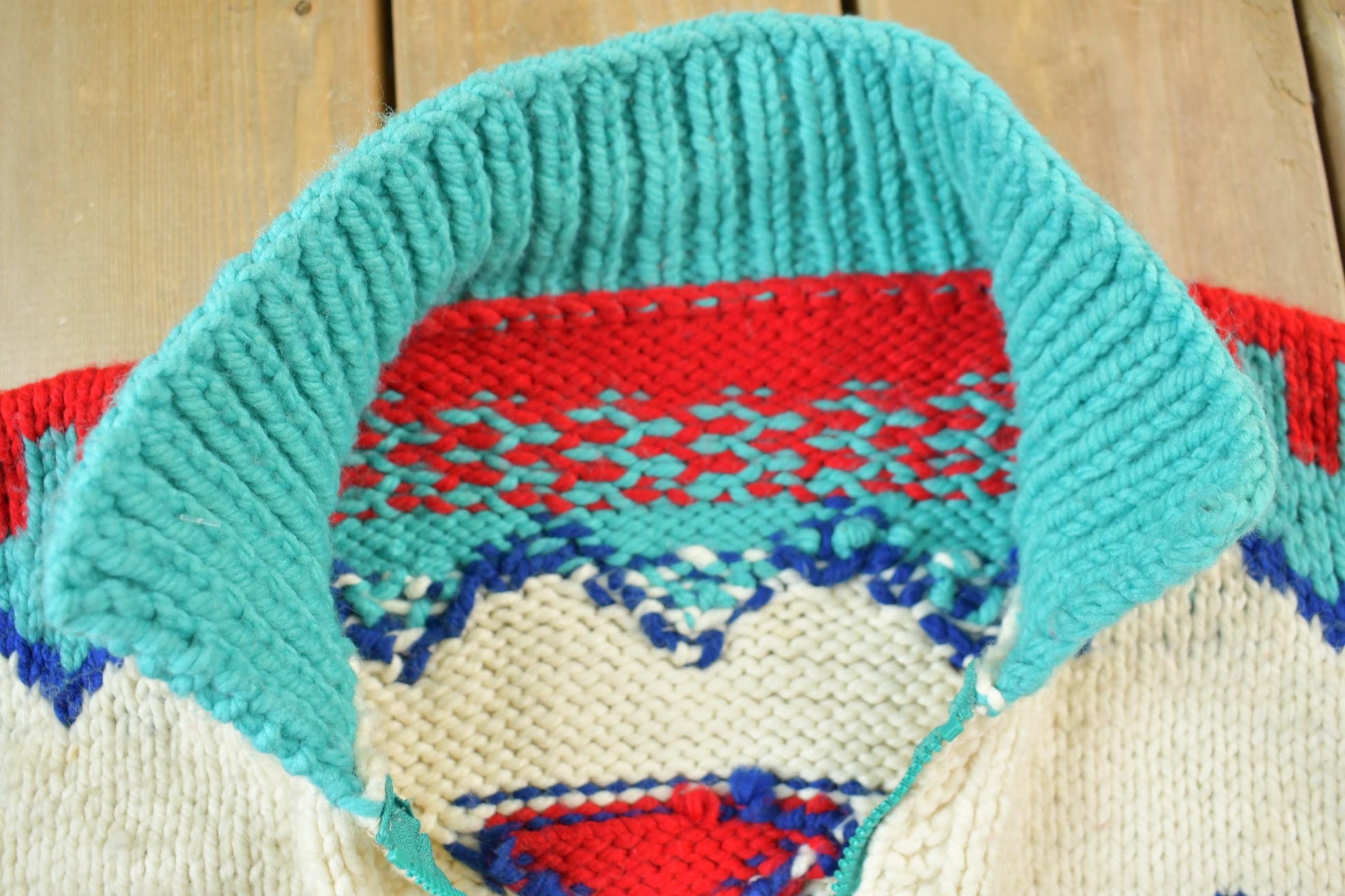 Vintage 1950s Western Aztec Pattern Cowichan Sweater from propervintagecanada