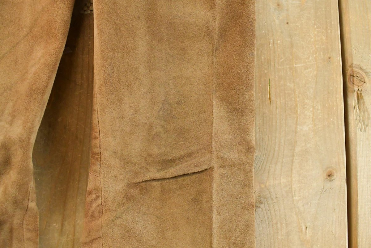 Vintage 1950s Western Leather Suede Bootcut Pants Women's 30 x 28 from propervintagecanada