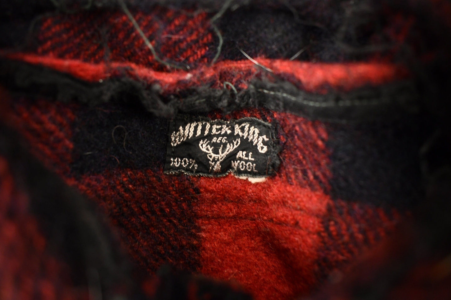 Vintage 1950s Winter King Buffalo Plaid Wool Button Up Shirt Men's Large from propervintagecanada