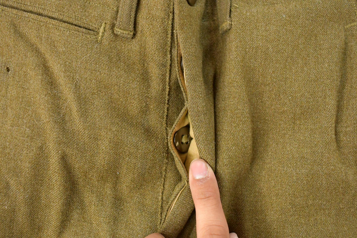 Vintage 1950s Wool Army Military Trousers Men's 27 x 30.5 from propervintagecanada