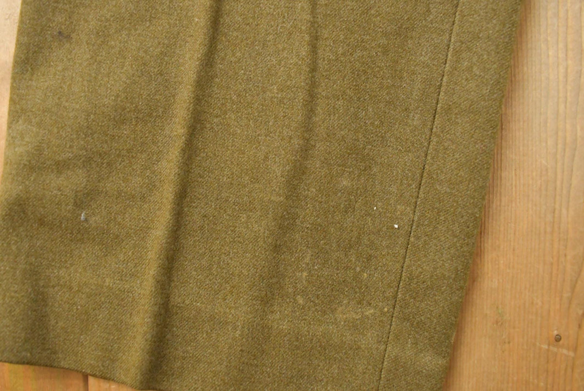 Vintage 1950s Wool Army Military Trousers Men's 27 x 30.5 from propervintagecanada