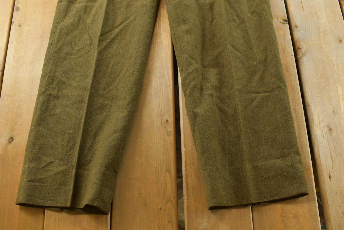 Vintage 1950s Wool Army Military Trousers Men's 30 x 32 from propervintagecanada