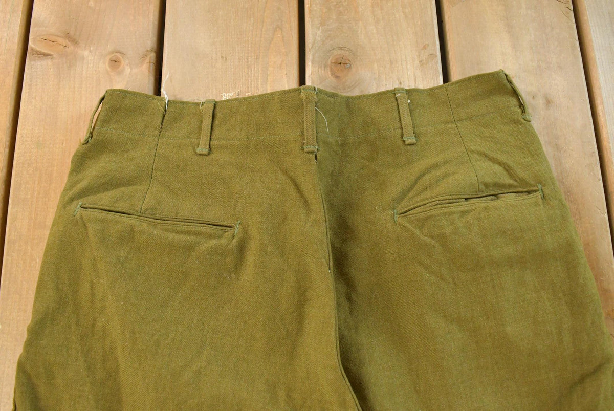 Vintage 1950s Wool Military Pants 33 x 29 from propervintagecanada