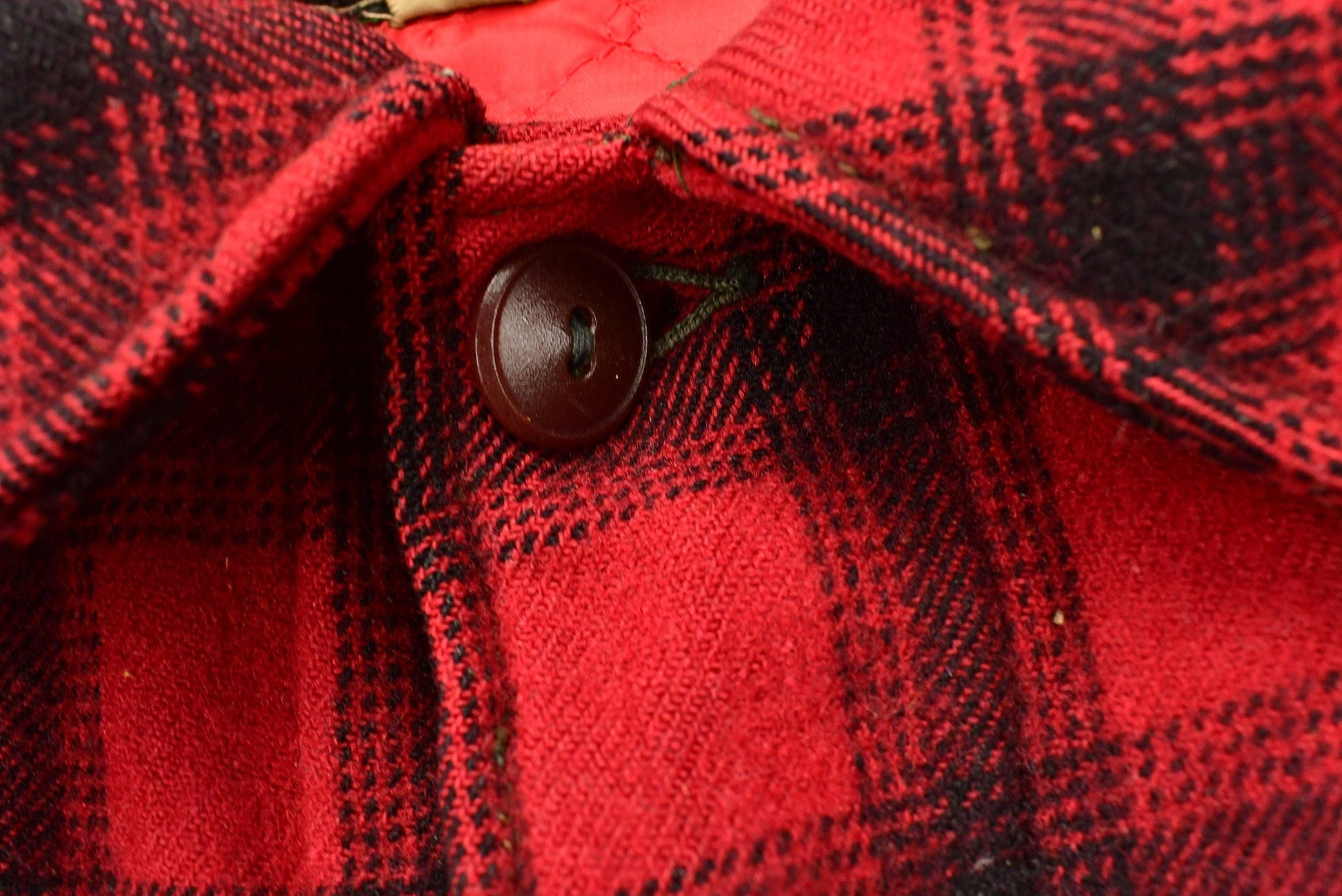 Vintage 1950s Woolrich Buffalo Plaid Wool Hunting Jacket from propervintagecanada