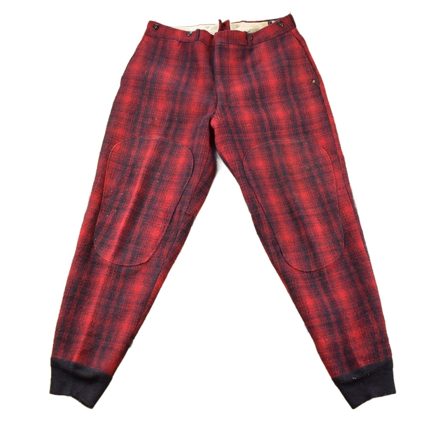 Vintage 1950s Woolrich Red Buffalo Plaid Heavy Pants Men's 34 x 30 from propervintagecanada