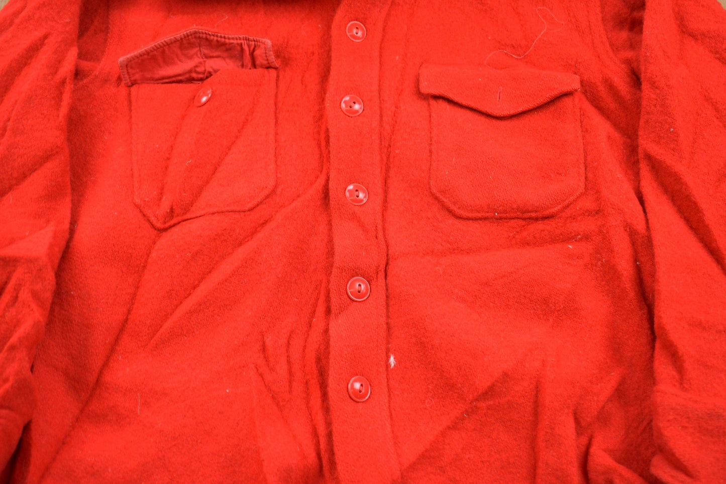 Vintage 1950s Woolrich Wool Button Up Shirt / 1950s Button Up / Vintage Flannel / Plaid Flannel / Casual Shirt / Formal Shirt from propervintagecanada