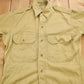 Vintage 1952 Military Khaki-1 Stand-Up Collar Button Up Shirt Men's Large from propervintagecanada