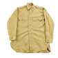 Vintage 1952 Military Khaki-1 Stand-Up Collar Button Up Shirt Men's Large from propervintagecanada