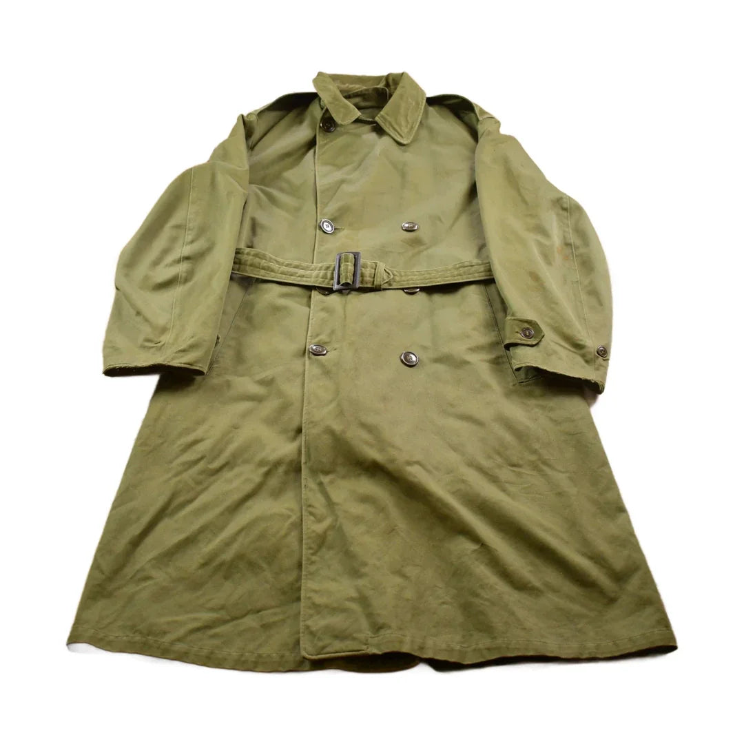 Vintage 1953 OG 107 Military Overcoat Army Trench Coat Men's Medium from propervintagecanada