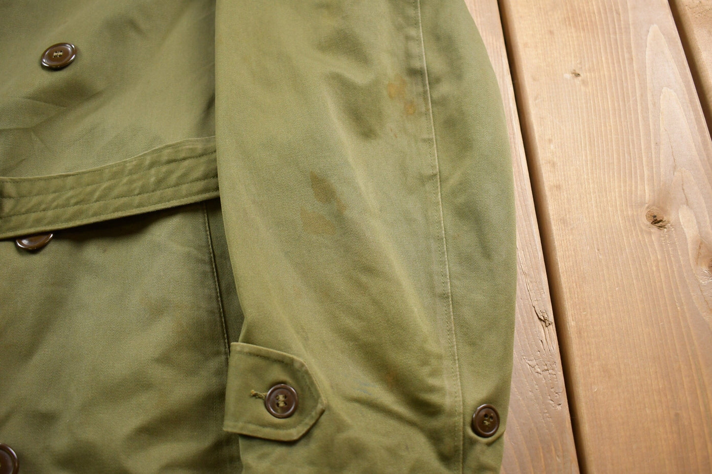 Vintage 1953 OG 107 Military Overcoat Army Trench Coat Men's Medium from propervintagecanada