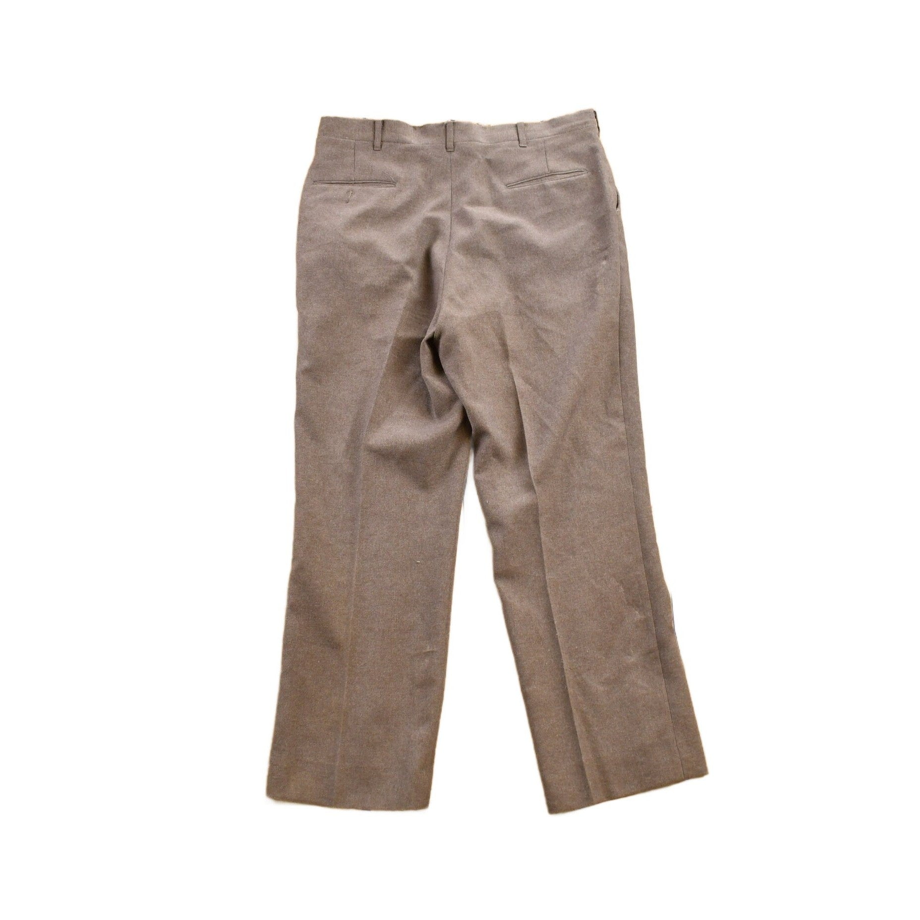 Vintage 1960's Brown Wool Trousers Men's 36x28 from propervintagecanada