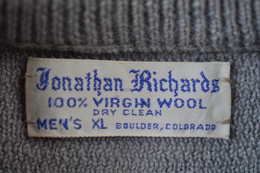 Vintage 1960s 100% Jonathan Richards Ski Wool Knit Sweater Men's Medium from propervintagecanada