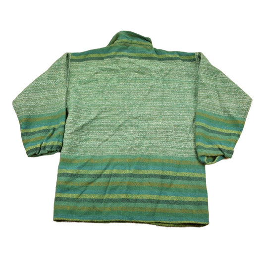 Vintage 1960s 100% Wool Green Knit Zip Up Sweater Men's Medium from propervintagecanada