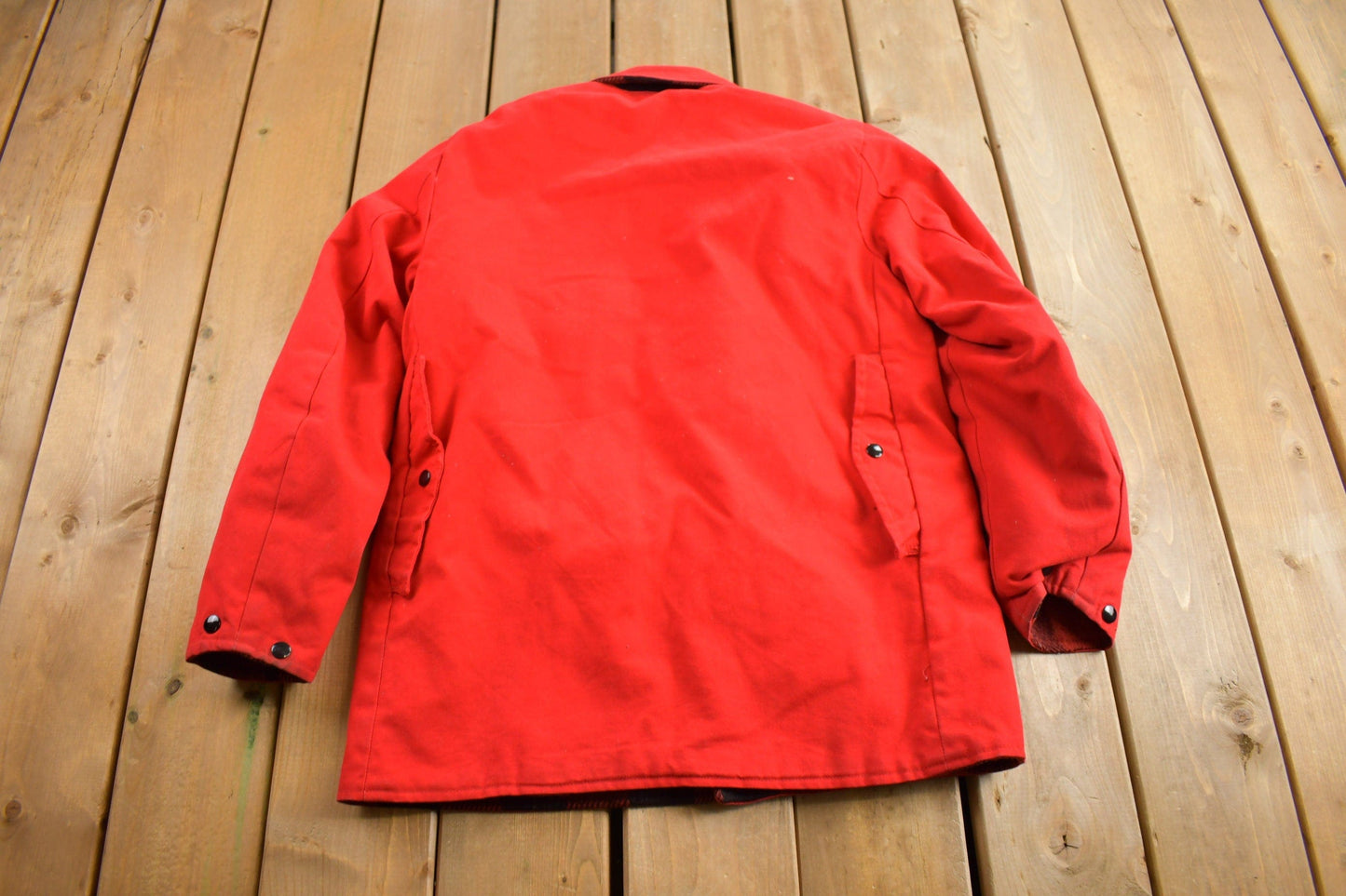 Vintage 1960s 100% Wool Reversible Buffalo Plaid Jacket Men's Medium from propervintagecanada