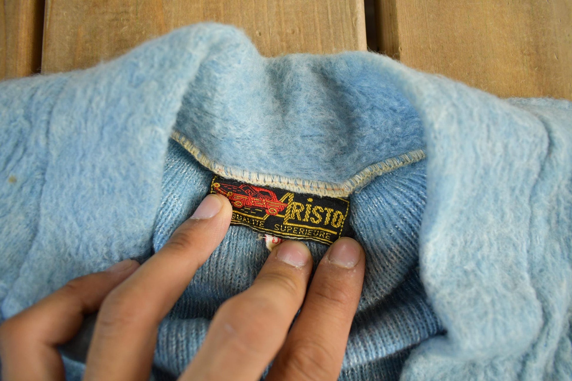 Vintage 1960s 1970s Aristo Fuzzy Knit Cardigan Sweater Women's Medium from propervintagecanada