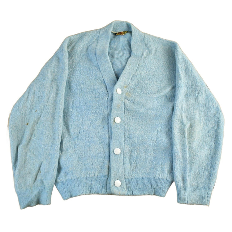 Vintage 1960s 1970s Aristo Fuzzy Knit Cardigan Sweater Women's Medium from propervintagecanada