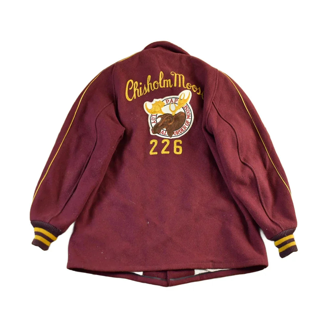 Vintage 1960s 1970s Chisholm Moose Wool Varsity Jacket Men's 42 from propervintagecanada