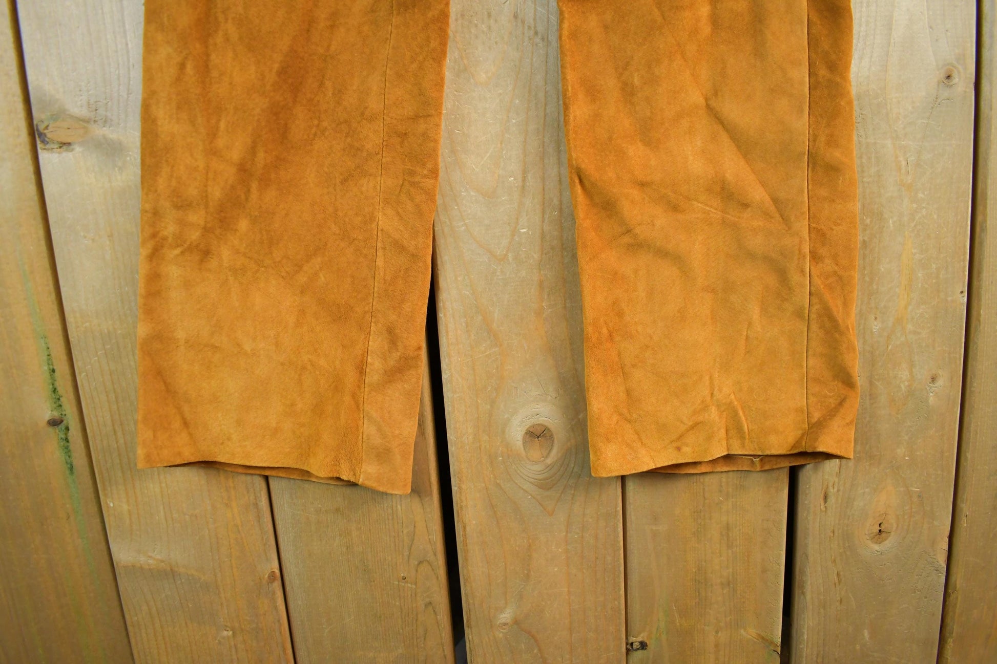 Vintage 1960s 1970s Leather Suede Bootcut Pants Jeans Women's 28 x 30.5 from propervintagecanada