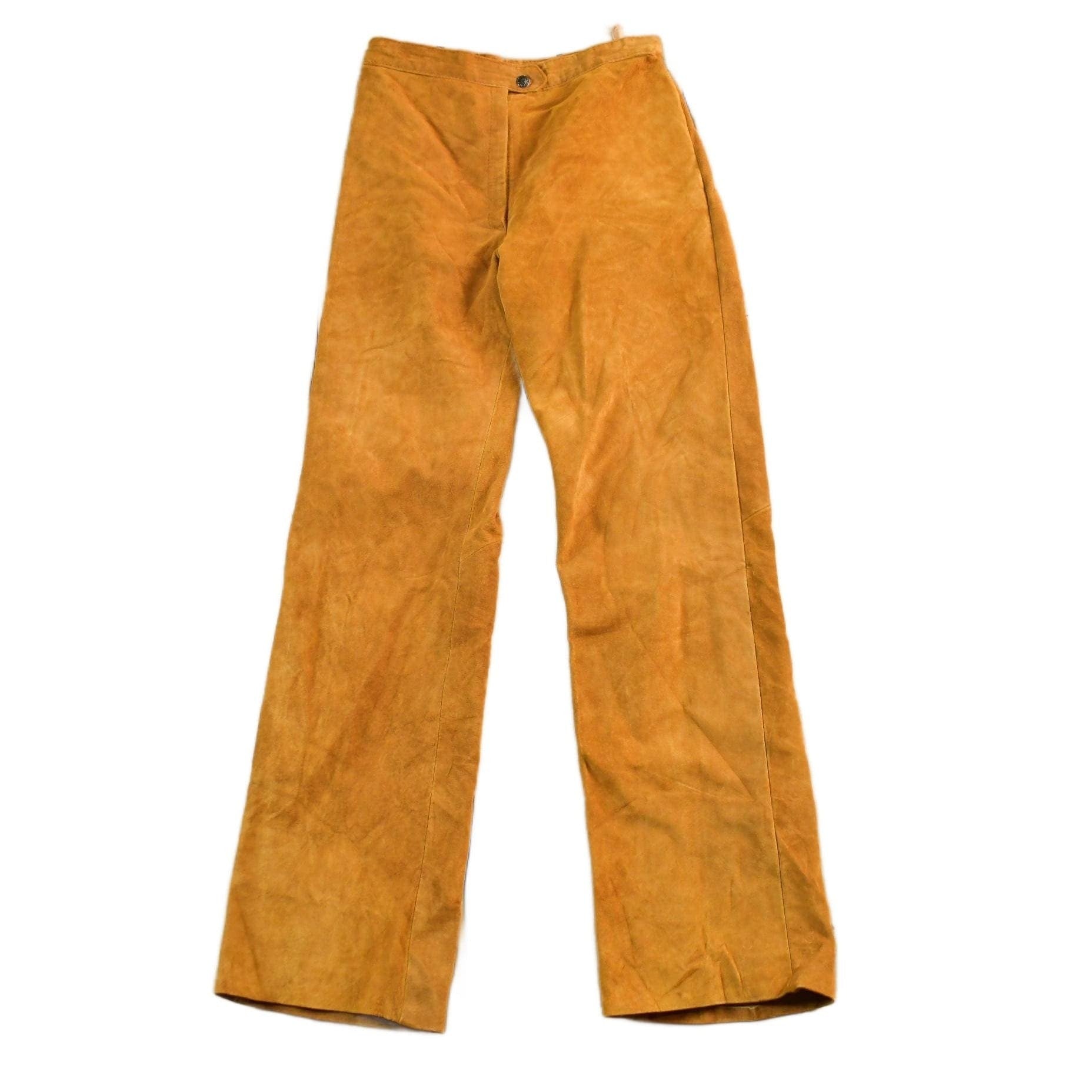 Vintage 1960s 1970s Leather Suede Bootcut Pants Jeans Women's 28 x 30.5 from propervintagecanada