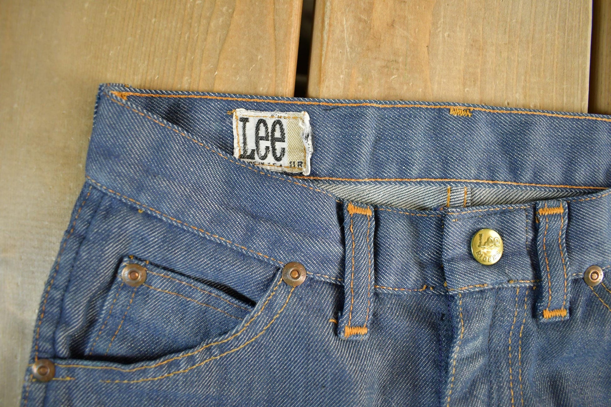 Vintage 1960s 1970s Lee Distressed Denim Jeans Youth 24 x 23.5 from propervintagecanada