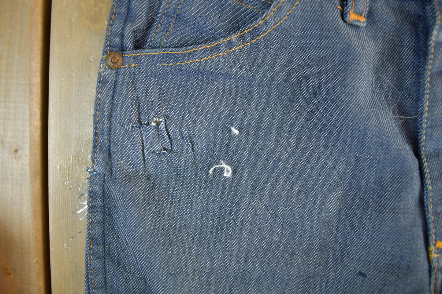 Vintage 1960s 1970s Lee Distressed Denim Jeans Youth 24 x 23.5 from propervintagecanada
