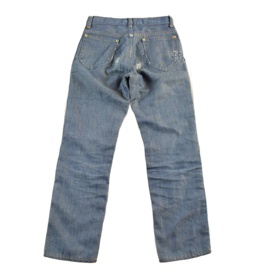 Vintage 1960s 1970s Lee Distressed Denim Jeans Youth 24 x 23.5 from propervintagecanada