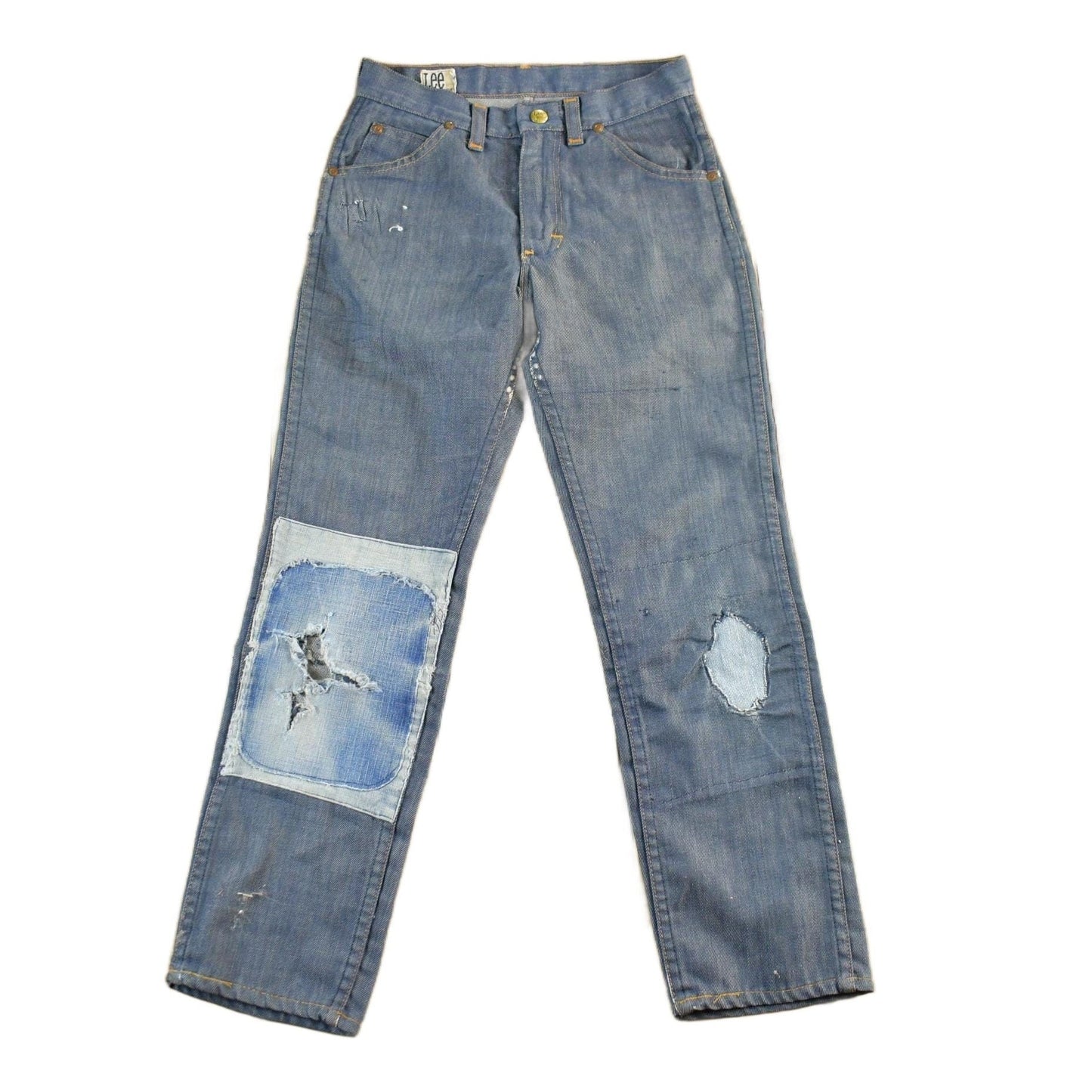 Vintage 1960s 1970s Lee Distressed Denim Jeans Youth 24 x 23.5 from propervintagecanada