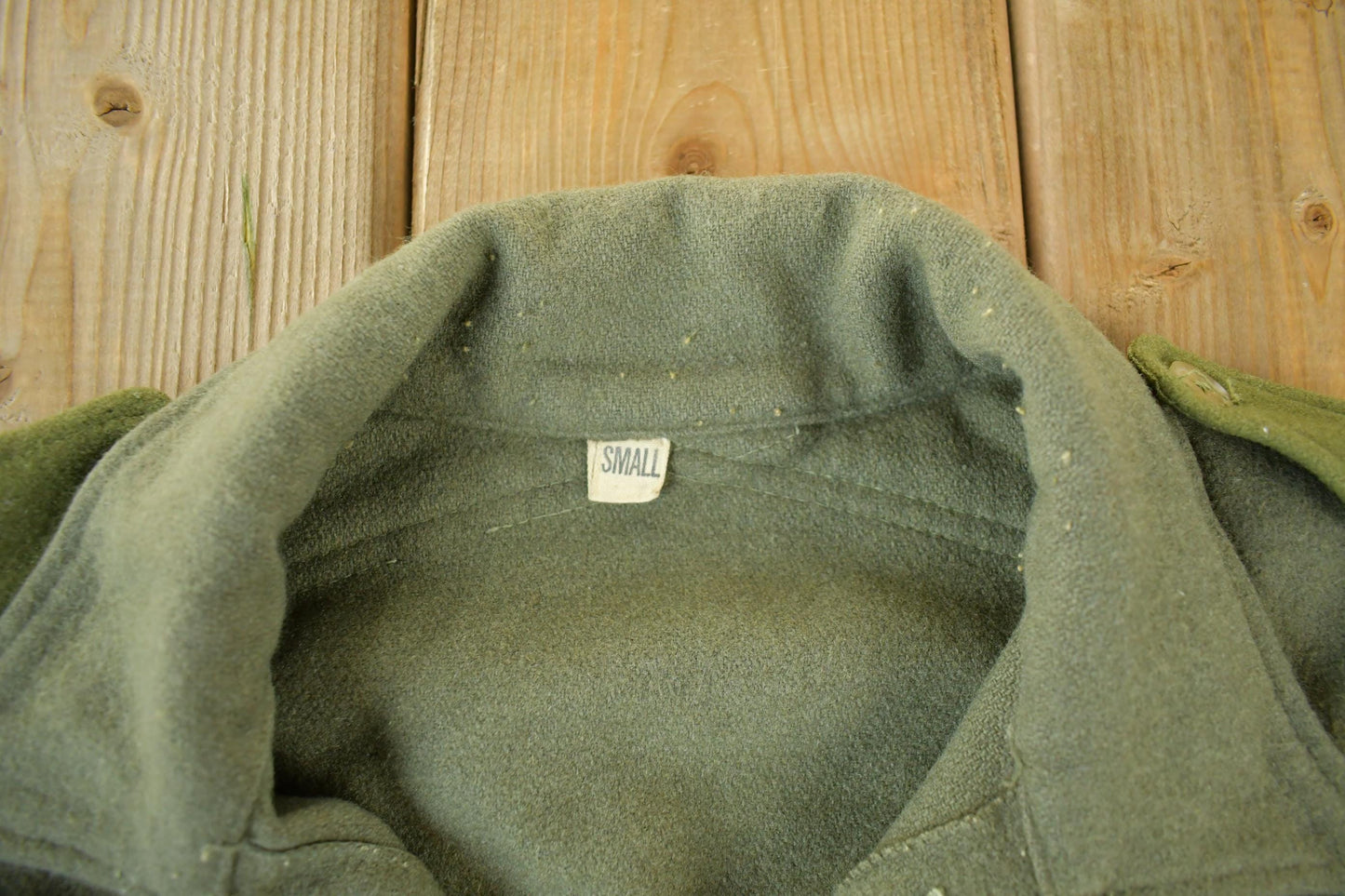 Vintage 1960s 1970s Military Wool Shirt Jacket Men's Small from propervintagecanada