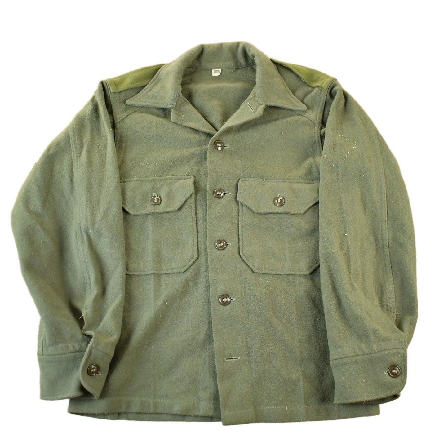 Vintage 1960s 1970s Military Wool Shirt Jacket Men's Small from propervintagecanada
