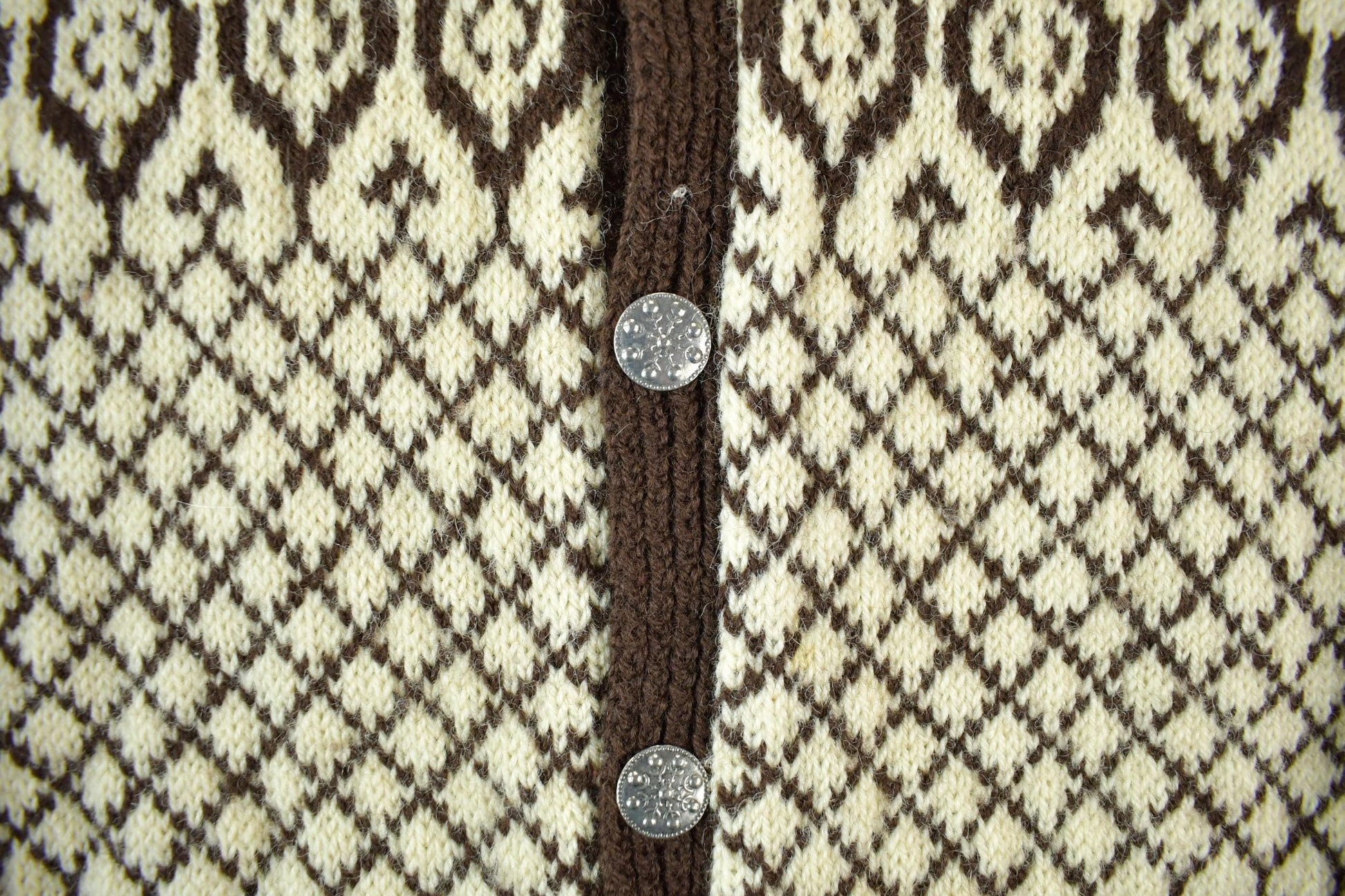 Vintage 1960s 1970s Scandinavian Wool Knit Clasped Cardigan Sweater Adult M Men's Medium from propervintagecanada