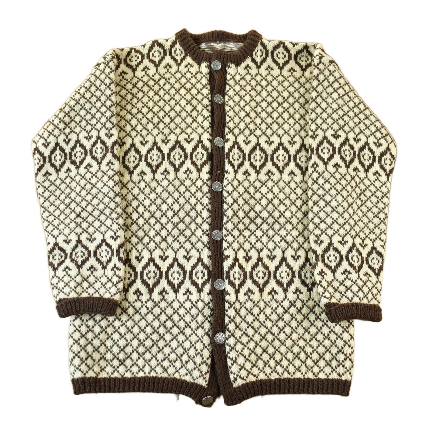 Vintage 1960s 1970s Scandinavian Wool Knit Clasped Cardigan Sweater Adult M Men's Medium from propervintagecanada
