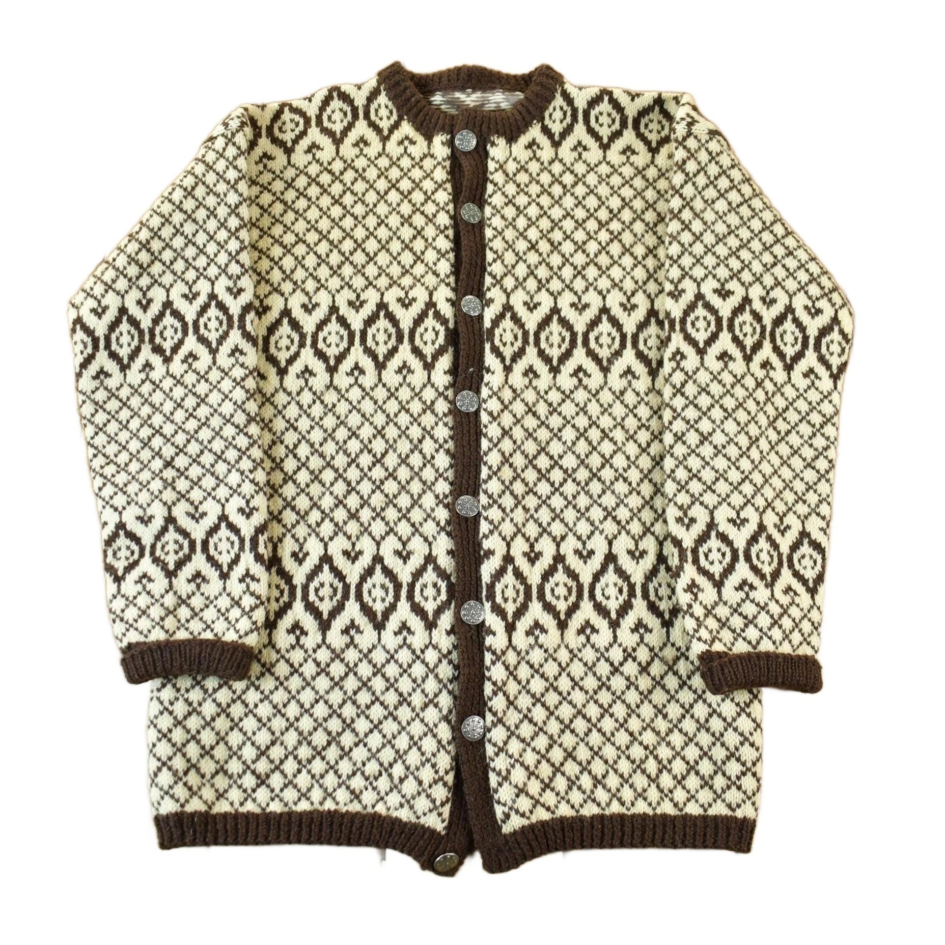 Vintage 1960s 1970s Scandinavian Wool Knit Clasped Cardigan Sweater Adult M Men's Medium from propervintagecanada
