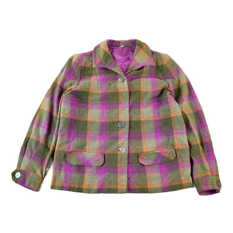 Vintage 1960s 1970s Wool Flannel Button Up Jacket Shirt Women's S-M from propervintagecanada