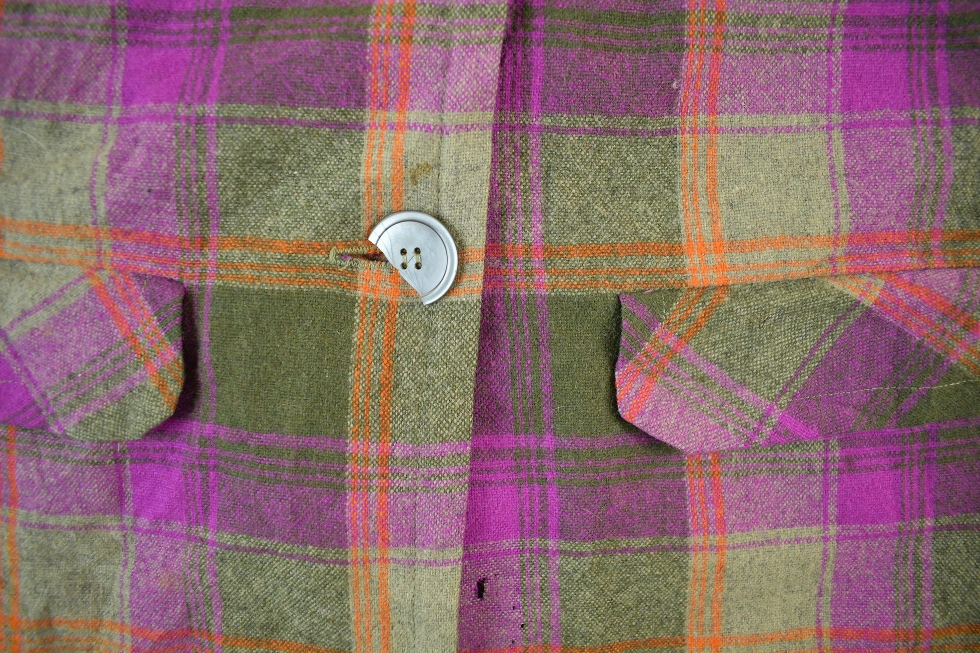 Vintage 1960s 1970s Wool Flannel Button Up Jacket Shirt Women's S-M from propervintagecanada