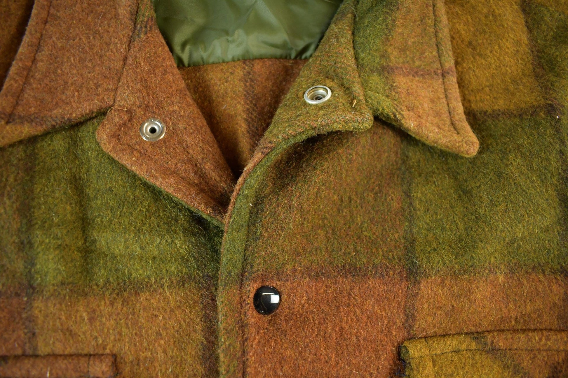 Vintage 1960s 1970s Wool Flannel Button Up Shirt Jacket Men's XL from propervintagecanada