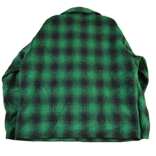 Vintage 1960s 1970s Wool Flannel Zip Up Shirt Jacket Men's XL from propervintagecanada