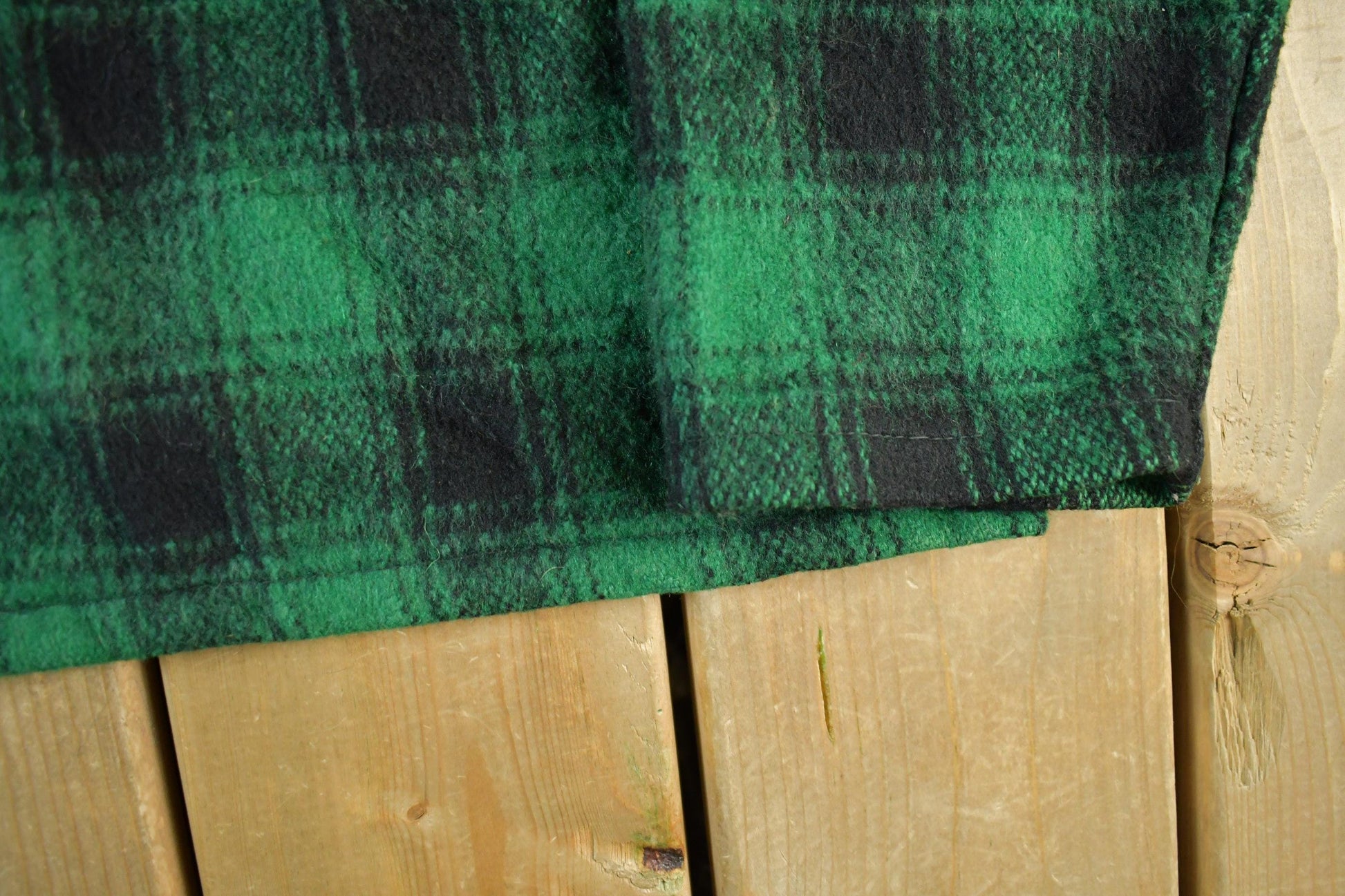 Vintage 1960s 1970s Wool Flannel Zip Up Shirt Jacket Men's XL from propervintagecanada