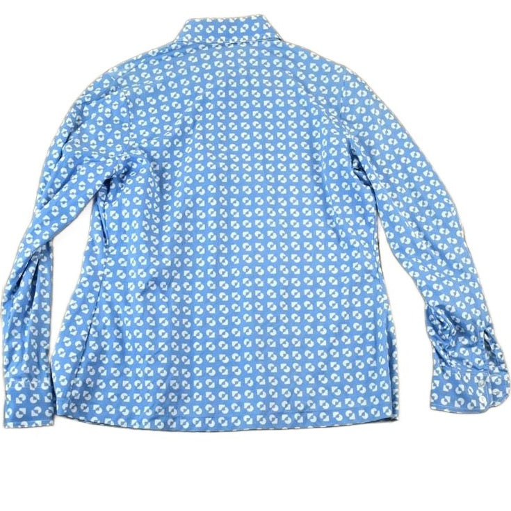 Vintage 1960s Abstract Pattern Button Up Fancy Style Shirt Women's S-M
