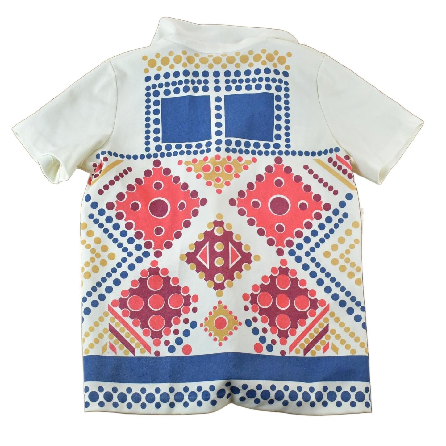 Vintage 1960s Abstract Polka Dot Button Up Western Style Shirt Men's Large