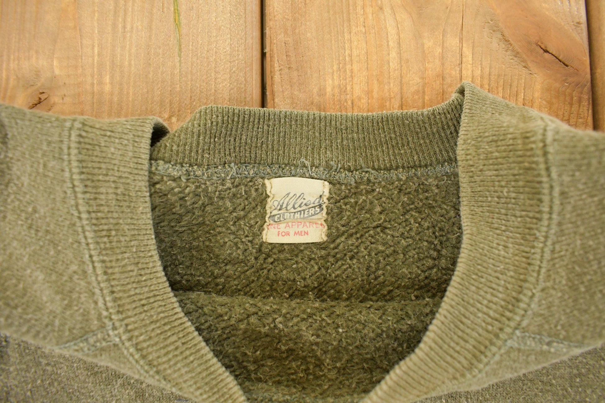 Vintage 1960s Allied Clothiers Blank Sun Faded Crewneck Sweatshirt Men's Small from propervintagecanada