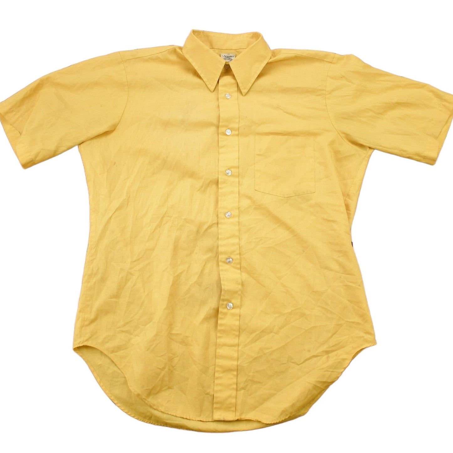 Vintage 1960s Arrow Cum Laude Decton Broad Cloth Blank Button Up Shirt Men's Large from propervintagecanada