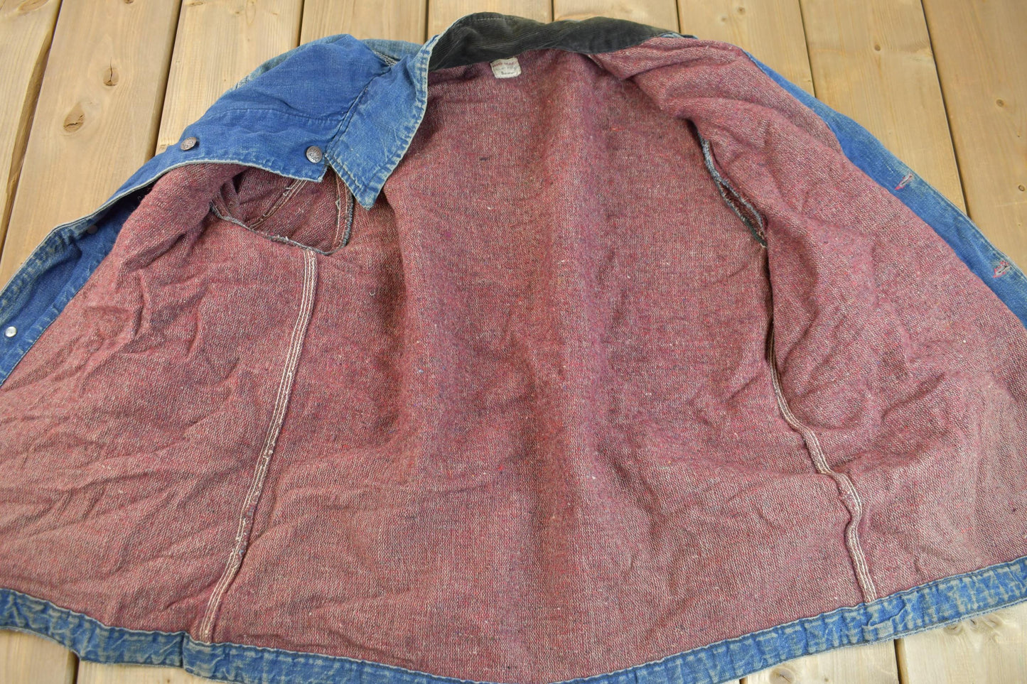 Vintage 1960s Big Mac Blanket Lined Denim Chore Coat Men's Large from propervintagecanada