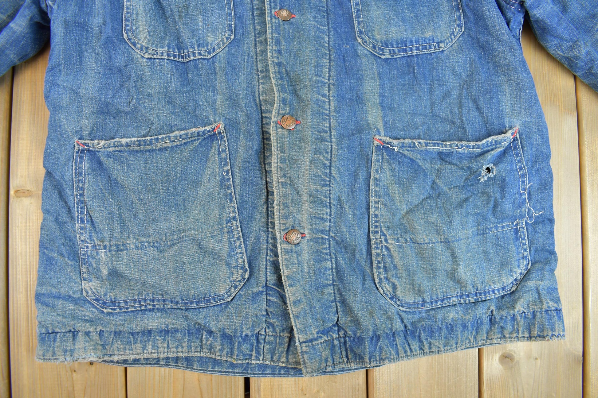 Vintage 1960s Big Mac Blanket Lined Denim Chore Coat Men's Large from propervintagecanada