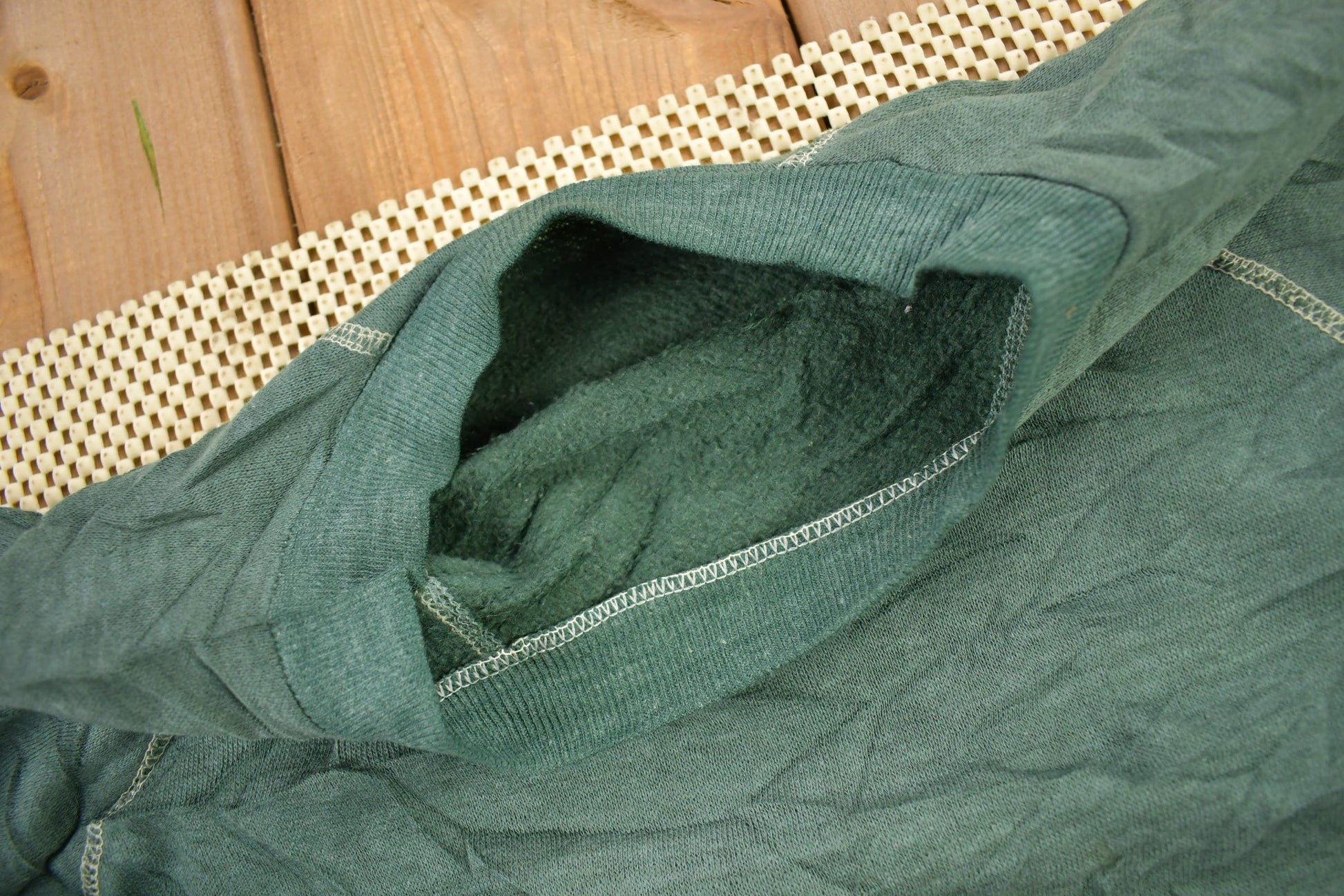 Vintage 1960s Blank Faded Forest Green Crewneck Sweatshirt Men's XS from propervintagecanada
