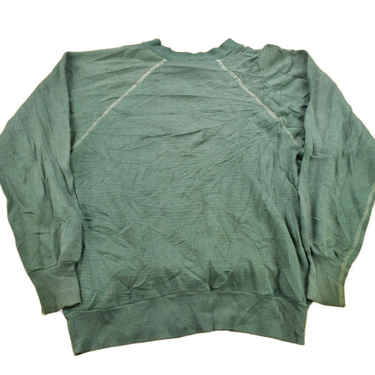 Vintage 1960s Blank Faded Forest Green Crewneck Sweatshirt Men's XS from propervintagecanada