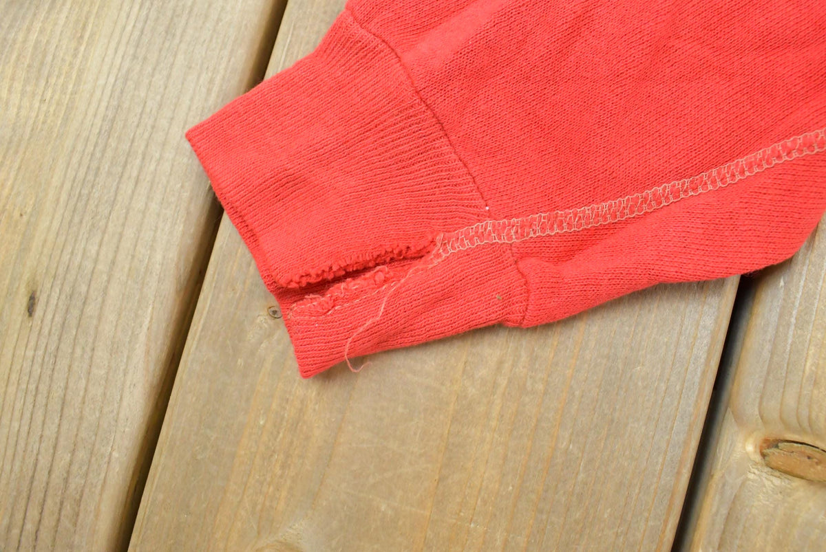Vintage 1960s Blank Red Raglan Crewneck Sweatshirt Mens S from propervintagecanada