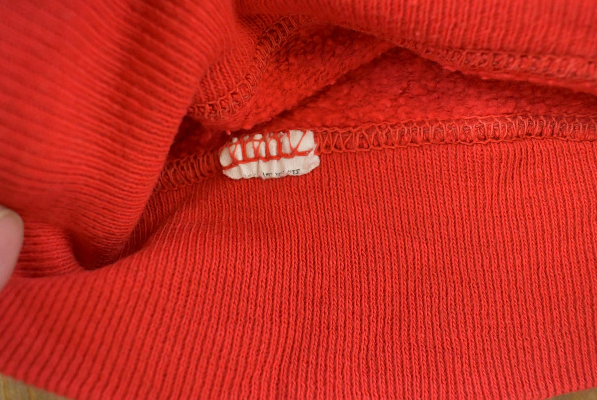 Vintage 1960s Blank Red Raglan Crewneck Sweatshirt Mens S from propervintagecanada