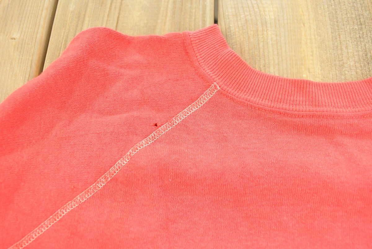 Vintage 1960s Blank Red Raglan Crewneck Sweatshirt Mens S from propervintagecanada