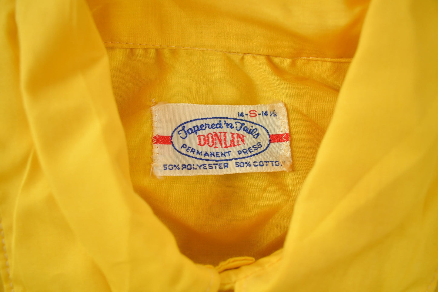 Vintage 1960s Blank Yellow Tapered N' Tails Button Up Shirt Men's Small from propervintagecanada