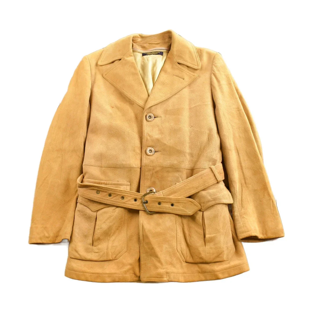 Vintage 1960s Brooks Brothers Belted Suede Jacket Men's Medium from propervintagecanada